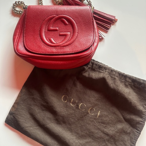 Gucci Red Flap Cross Body Bag - Picture 1 of 8